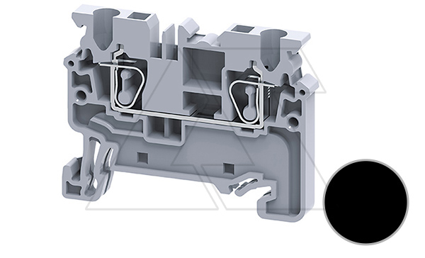Купить Клемма проходная CX2.5BK /5x50mm, пружинная, 2 присоед., 2,5(max 4)mm2, 24A, 1000V, черная фото