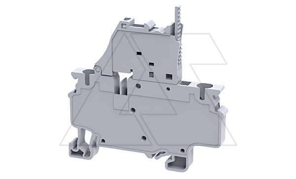 Купить Клемма с держателем предохранителя CXF4L6-60V /6x65,4mm, пружинная, 2 присоед., 4(max 6)mm2, 10A, 1000V, LED 6-60V, серая фото