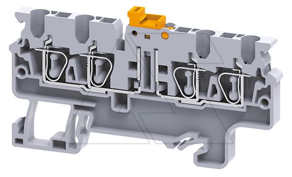 Купить Клемма с ножевым размыкателем CXK2.5/4 /5x74,7mm, пружинная, 4 присоед., 2,5(max 4)mm2, 20A, 1000V, серая фото