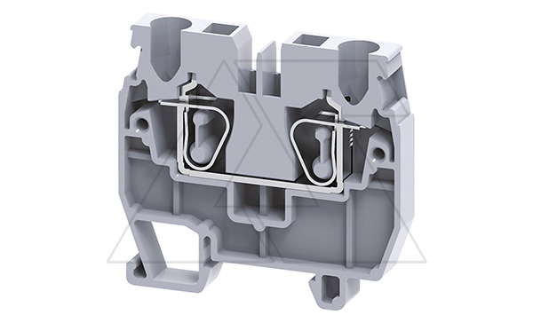 Купить Мини-клемма проходная CXM2.5 /5x37mm, DIN15, пружинная, 2 присоед., 2,5(max 4)mm2, 24A, 1000V, серая фото