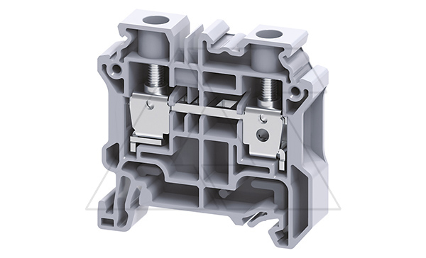 Купить Клемма проходная CY10 /10x50mm, винтовая, 2 присоед., 10mm2, 57A, 1000V, серая фото