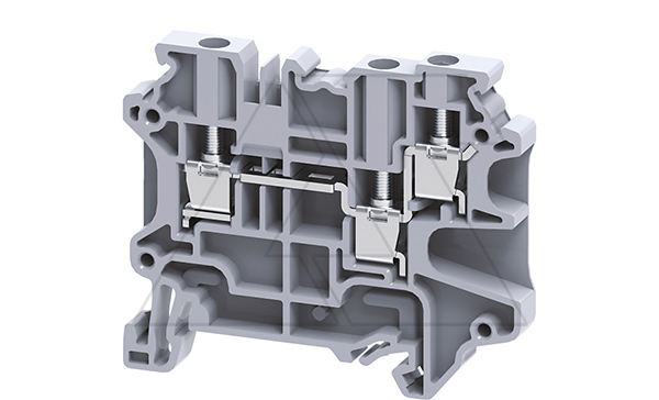 Купить Клемма проходная CY4/3 /6x58,8mm, винтовая, 3 присоед., 4(max 6)mm2, 32A, 500V, серая фото