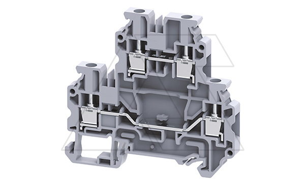 Купить Клемма двухъярусная CYDL4 /6x70,5mm, винтовая, 4 присоед., 4(max 6)mm2, 32A, 800V, серая фото