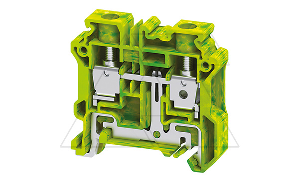Купить Клемма защитного проводника CYG10 /10x50mm, винтовая, 2 присоед., 10mm2, желто-зеленая фото