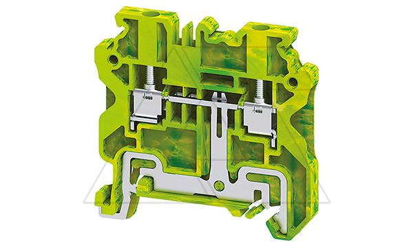 Купить Клемма защитного проводника CYG2.5 /5x50mm, винтовая, 2 присоед., 2,5(max 4)mm2, желто-зеленая фото