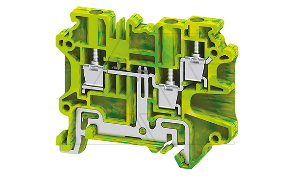 Купить Клемма защитного проводника CYG4/3 /6x58,8mm, винтовая, 3 присоед., 4(max 6)mm2, желто-зеленая фото
