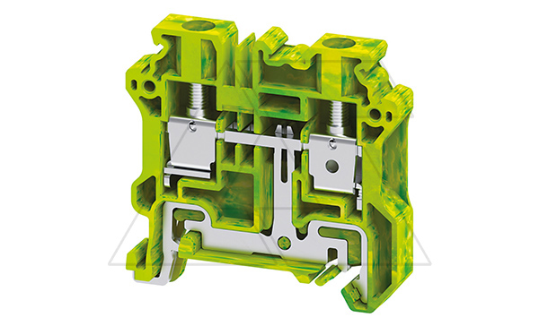 Купить Клемма защитного проводника CYG6 /8x50mm, винтовая, 2 присоед., 6(max 10)mm2, желто-зеленая фото