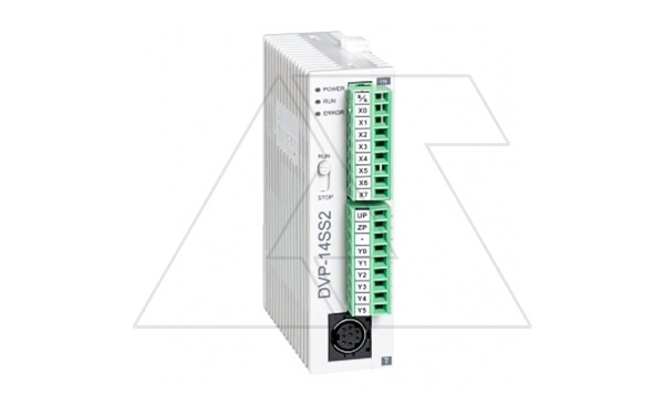 Купить Программируемый логический контроллер DVP14SS211T, 8DI, 6TO(NPN), 24VDC, 8K шагов, RS232, RS485 фото