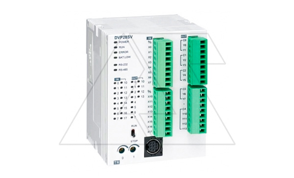Купить Программируемый логический контроллер DVP28SV11R2, 16DI, 12RO, 24VDC, 30K шагов, RS232, RS485 фото