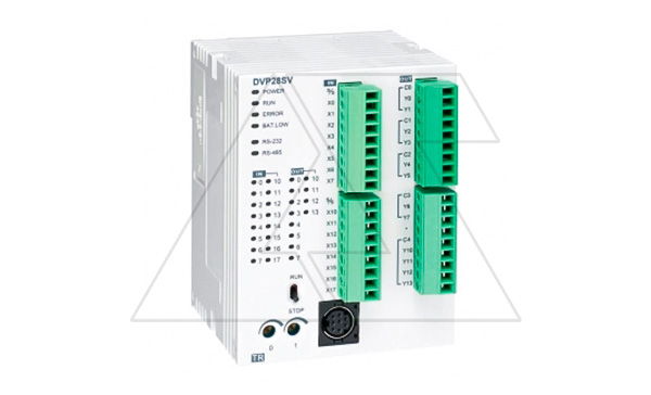 Купить Программируемый логический контроллер DVP28SV11S2, 16DI, 12TO(PNP), 24VDC, 30K шагов, RS232, RS485 фото