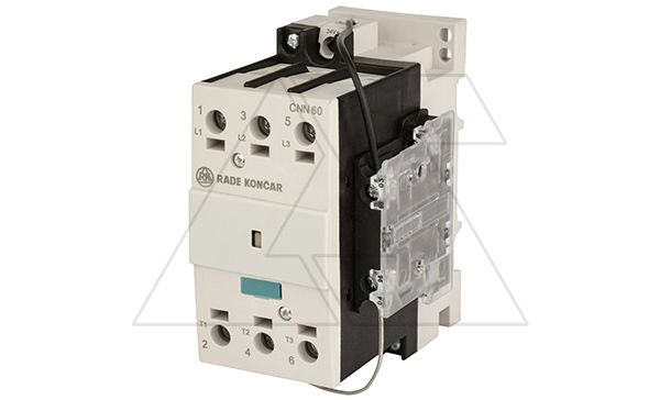 Купить Контактор CNN 60 10, 24VDC, 3P, 60A/(85A по AC-1), 30kW(400VAC), 1NO, Uk=24VDC, Iвтяг=3,8А, Iуд=0,15А фото