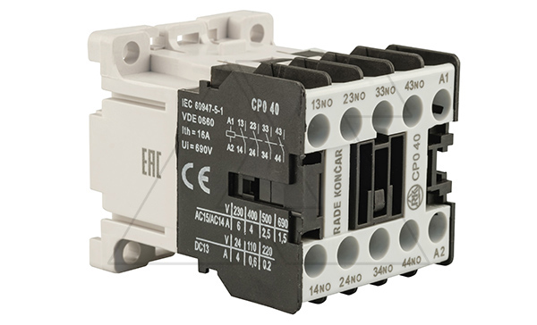 Купить Контактор CP0 40 220/230 V 50Hz, 4NO, 6A(230VAC)/4A(400VAC) по АС-15, 220/230VAC фото