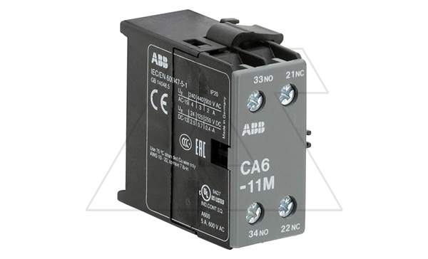 Купить Блок-контакт боковой CA6-11M (1NO+1NC) для B, 4A-AC15 монтаж слева фото