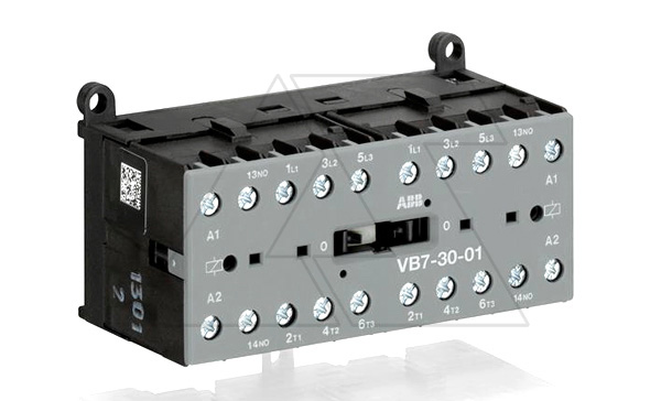 Купить Мини-контактор реверсивный VB7-30-01-80 220...240VAC, 3NO 12A(20A-AC1) 5.5kW, всп.контакт 1NC (4A-AC15) фото