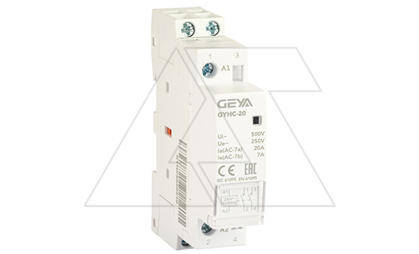 Купить Контактор модульный GYHC-2P, 20A, 2NO, 230VAC, 1M фото
