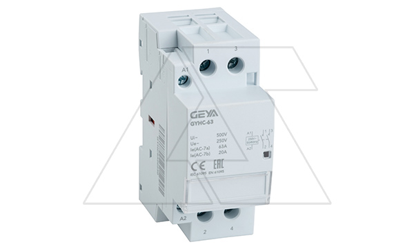 Купить Контактор модульный GYHC-2P, 63A, 2NO, 230VAC, 2M фото