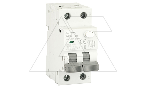 Купить Дифф. авт. выключатель GYR9NM-C16-30mA, 1P+N, 16A, хар-ка C, 6 kA, 30mA, тип A, 2M фото