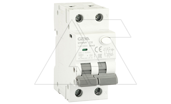 Купить Дифф. авт. выключатель GYR9NM-C20-30mA, 1P+N, 20A, хар-ка C, 6 kA, 30mA, тип A, 2M фото