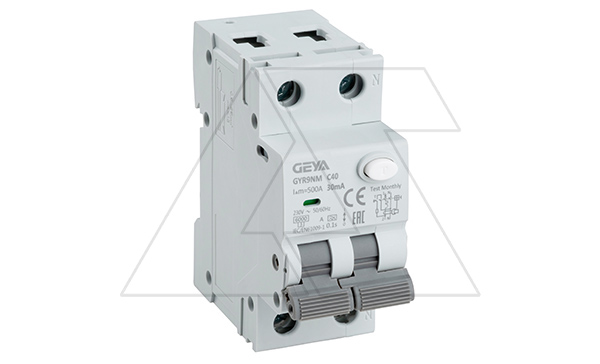 Купить Дифф. авт. выключатель GYR9NM-C40-30mA, 1P+N, 40A, хар-ка C, 6 kA, 30mA, тип A, 2M фото