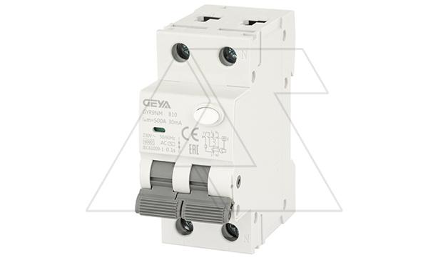 Купить Дифф. авт. выключатель GYR9NM-B10-30mA, 1P+N, 10A, хар-ка B, 6 kA, 30mA, тип AC, 2M фото