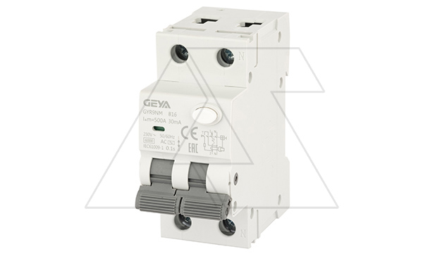 Купить Дифф. авт. выключатель GYR9NM-B16-30mA, 1P+N, 16A, хар-ка B, 6 kA, 30mA, тип AC, 2M фото