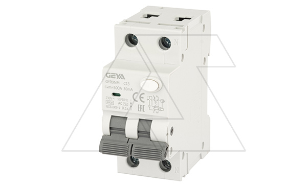 Купить Дифф. авт. выключатель GYR9NM-C13-30mA, 1P+N, 13A, хар-ка C, 6 kA, 30mA, тип AC, 2M фото