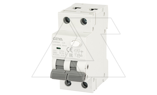 Купить Дифф. авт. выключатель GYR9NM-C20-30mA, 1P+N, 20A, хар-ка C, 6 kA, 30mA, тип AC, 2M фото