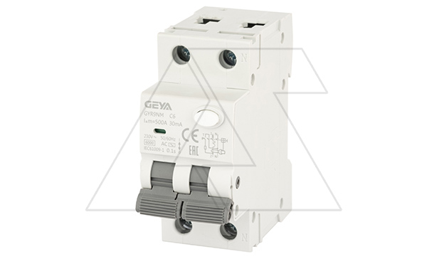 Купить Дифф. авт. выключатель GYR9NM-C6-30mA, 1P+N, 6A, хар-ка C, 6 kA, 30mA, тип AC, 2M фото