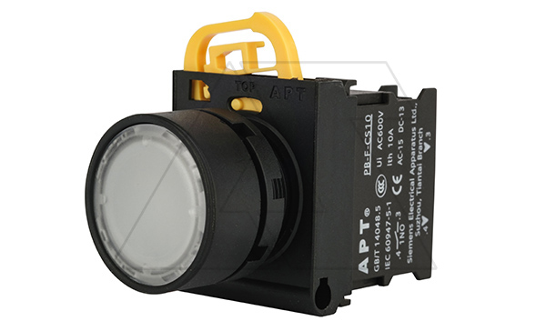 Купить Кнопка плоская PB3E, белая, без фиксации, с подсветкой без LED, 1NO, 6A 230VAC/24VDC, 22mm, IP65 фото