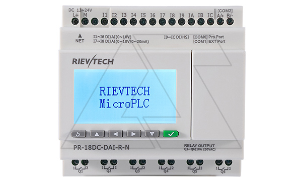 Купить Программируемый логический контроллер PR-18DC-DAI-R-N, 12_24VDC, 12DI(8AI), 6RO, RTC, SD, RS485, Ethernet, ЖКИ фото