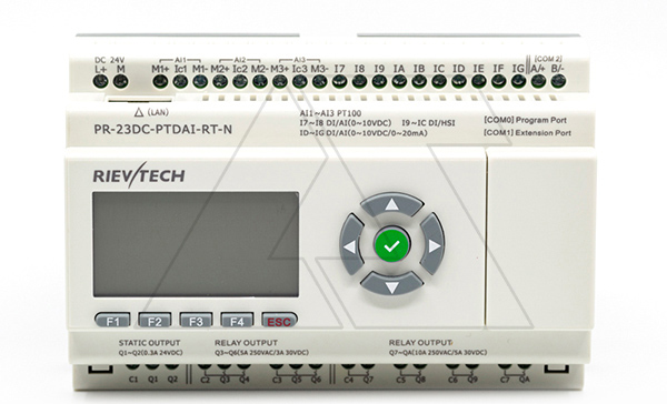 Купить Программируемый логический контроллер PR-23DC-PTDAI-RT-N , 12_24VDC, 3xPt100, 10DI(6AI), 2TO, 8RO, RTC, SD, RS485, Ethernet, ЖКИ фото