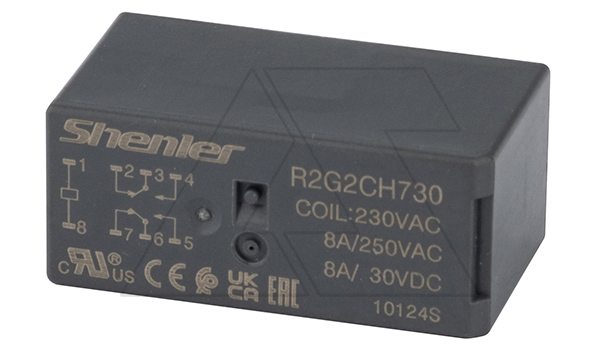 Купить Реле R2G2CH730, 2CO, 8A(250VAC/30VDC), 230VAC, растр. 5mm, IP50 фото