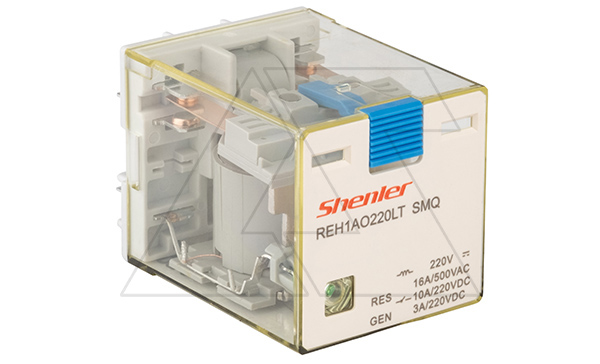 Купить Реле REH1AO220LTSMQ, 1NO, 16A(400VAC)/ 10A(220VDC), 220VDC(0,65Un) RZA, тест-кнопка, LED, магнит фото