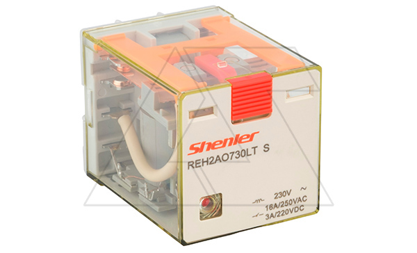 Купить Реле REH2AO730LTS, 2NO, 16A(400VAC)/ 10A(220VDC), 230VAC, мех. индикация, тест-кнопка с блокировкой, LED, магнит фото