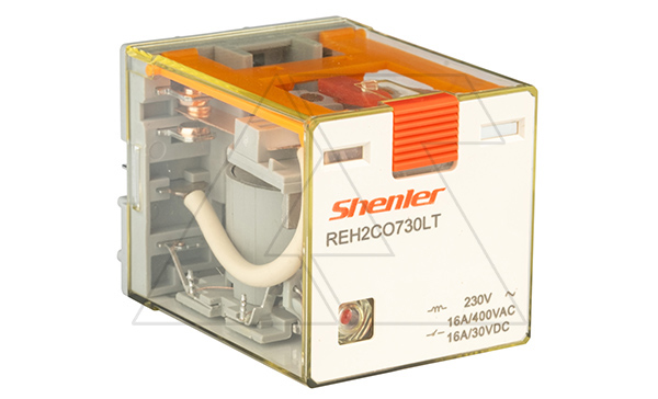 Купить Реле REH2CO730LT, 2CO, 16A(400VAC/30VDC), 230VAC, мех. индикация, тест-кнопка, LED фото