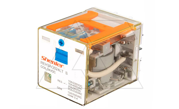 Купить Реле REH3AO024LTS, 3NO, 16A(400VAC)/ 10A(220VDC), 24VDC, мех. индикация, тест-кнопка с блокировкой, LED, магнит фото
