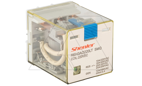 Купить Реле REH3AO220LTSMQ, 3NO, 16A(400VAC)/ 10A(220VDC), 220VDC(0,65Un) RZA, тест-кнопка, LED, магнит фото