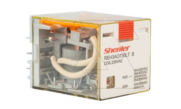 Купить Реле REH3AO730LTS, 3NO, 16A(400VAC)/ 10A(220VDC), 230VAC, мех. индикация, тест-кнопка с блокировкой, LED, магнит фото