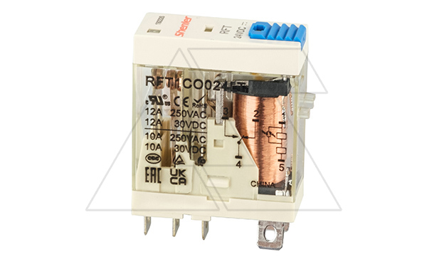 Купить Реле RFT1CO024LT, 1CO, 12A(250VAC/30VDC), 24VDC, мех. индикация, тест-кнопка с блокировкой, LED фото