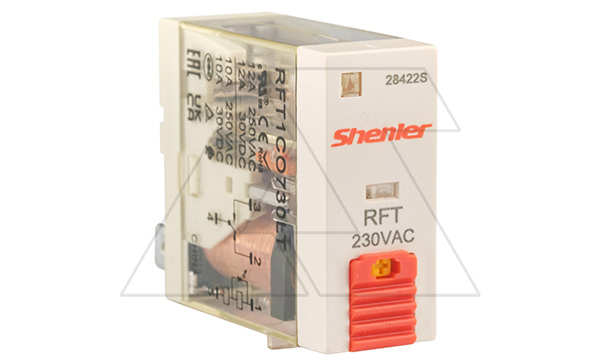 Купить Реле RFT1CO730LT, 1CO, 12A(250VAC/30VDC), 230VAC, мех. индикация, тест-кнопка с блокировкой, LED фото