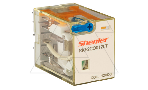 Купить Реле RKF2CO012LT ,2CO, 12A, (250VAC/30VDC), 12VDC, мех. индикация, тест-кнопка с блокировкой, LED фото