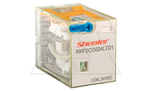 Купить Реле RKF2CO024LTD1, 2CO, 12A(250VAC/30VDC), 24VDC, мех. индикация, тест-кнопка с блокировкой, диод +A1/-A2, LED фото