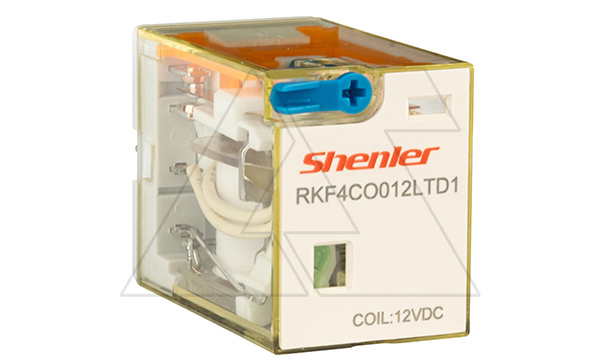 Купить Реле RKF4CO012LTD1, 4CO, 6A(250VAC/30VDC), 12VDC, мех. индикация, тест-кнопка с блокировкой, диод +A1/-A2, LED фото
