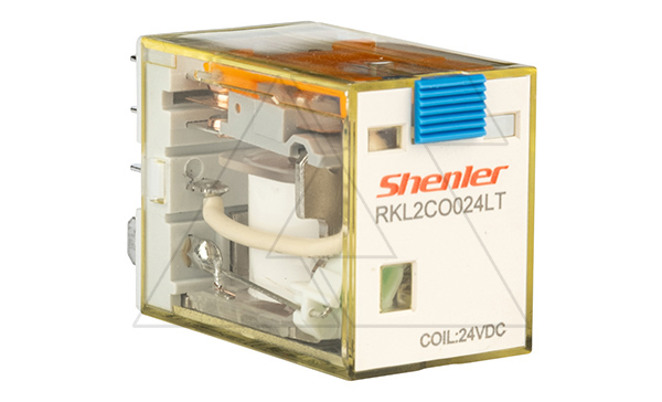 Купить Реле RKL2CO024LT, 2CO, 10A(250VAC/30VDC), 24VDC, мех. индикация, тест-кнопка с блокировкой, LED фото
