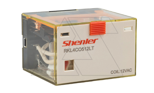 Купить Реле RKL4CO512LT, 4CO, 10A(250VAC/30VDC), 12VAC, мех. индикация, тест-кнопка с блокировкой, LED фото