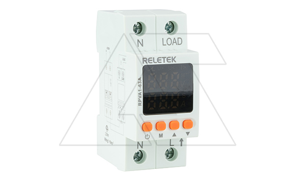 Купить Реле контроля напряжения и тока RPVA1-63A, 1NO+N, 63A, 220VAC, Umin(80_210V)/Umax(220_300V), Imin/Imax(1_63A), 0_5s/0_600s, цифровой дисплей, 2M фото