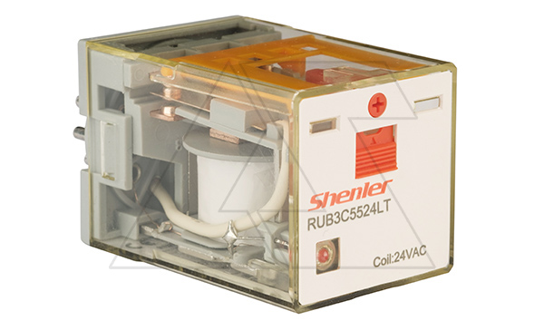 Купить Реле RUB3C5524LT, 3CO, 10A(250VAC/24VDC), 24VAC, мех. индикация, тест-кнопка с блокировкой, LED фото
