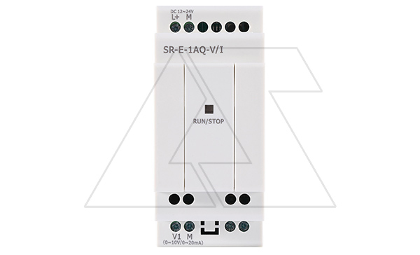 Купить Модуль расширения SR-E-AQ-V/I, 12_24VDC, 1AO(0_10V, 0/4_20mA, res:0.01V/0.02mA), для ПЛК серий SR и PR фото