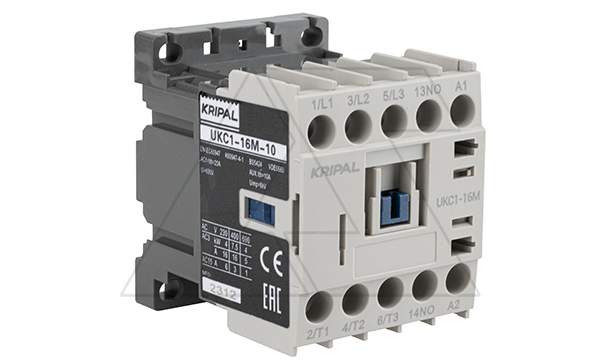 Купить Мини-контактор UKC1-16M-10-230AC, 3P, 16A(AC-3), 20A(AC-1), 7.5kW(400VAC), Uк=230VAC, 1NO фото