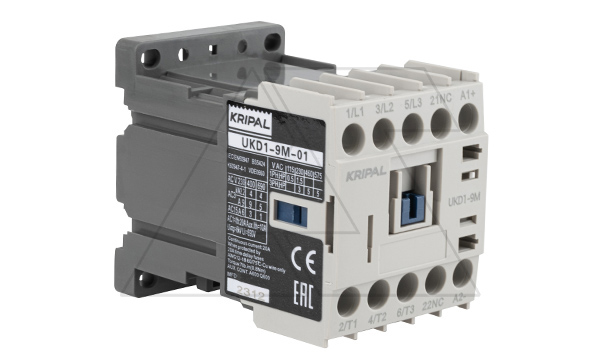Купить Мини-контактор UKD1-9M-01-24DC, 3P, 9A(AC-3), 20A(AC-1), 4kW(400VAC), Uк=24VDC, 1NC фото